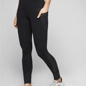 Athleta shimmer stripe relay tight 2.0 black Lycra running yoga gym run size XS